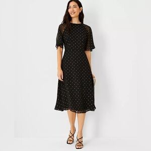 Ann Taylor gold polka dot dress, size 2 petite. Beautiful and elegant dress.